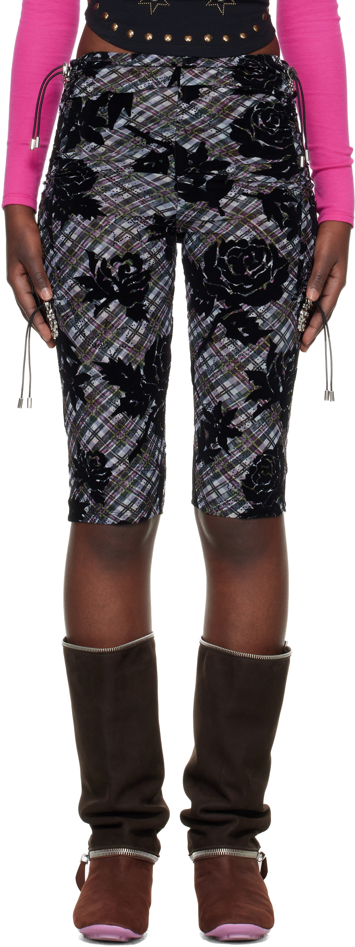 Chopova Lowena Black Jackie Mesh Shorts