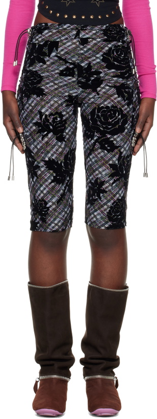 Photo: Chopova Lowena Black Jackie Mesh Shorts