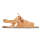 Jil Sander Tan Strapped Flat Sandals