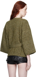 Pushbutton Khaki Oversized Cardigan