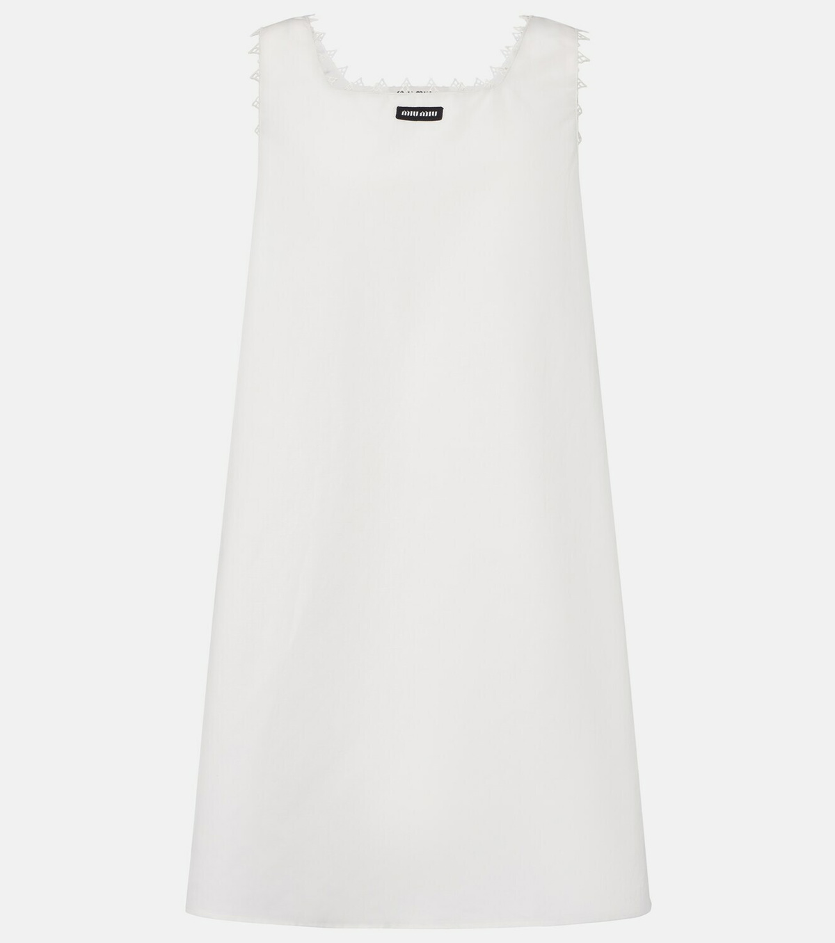 Miu Miu Embroidered cotton and linen minidress