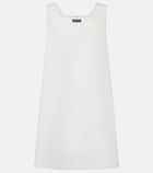 Miu Miu Embroidered cotton and linen minidress