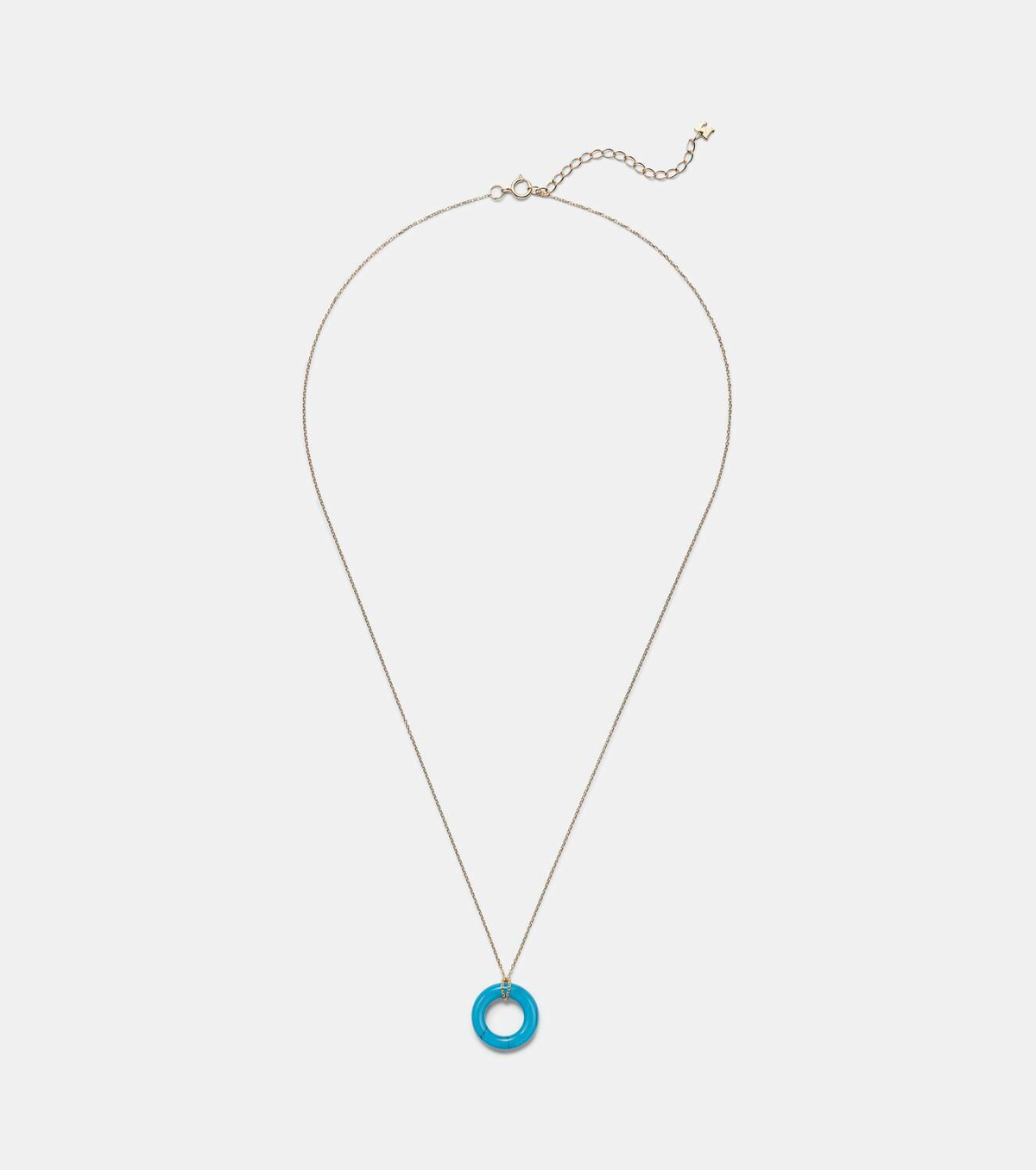 Mateo 14kt gold pendant necklace with turquoise