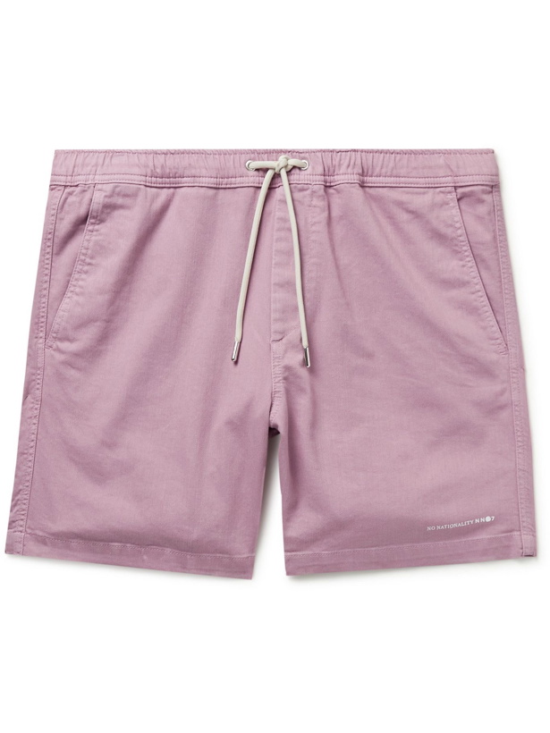 Photo: NN07 - Gregor Stretch-Cotton Twill Drawstring Shorts - Pink