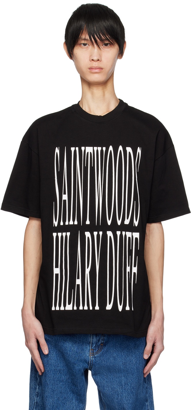 Photo: Saintwoods SSENSE Exclusive Black 'Hilary Duff' T-Shirt