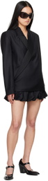 Aaron Esh Black Gathered Miniskirt