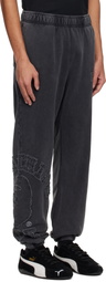 BAPE Black Washed Effect College Patch Sweatpants