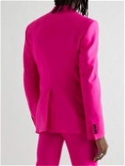 Alexander McQueen - Asymmetric Double-Breasted Wool-Twill Suit Jacket - Pink