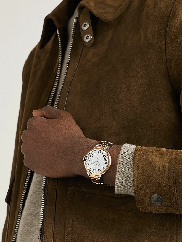 Photo: Cartier - Ballon Bleu De Cartier Automatic 42mm 18-Karat Rose Gold and Stainless Steel Watch, Ref. No. W2BB0034