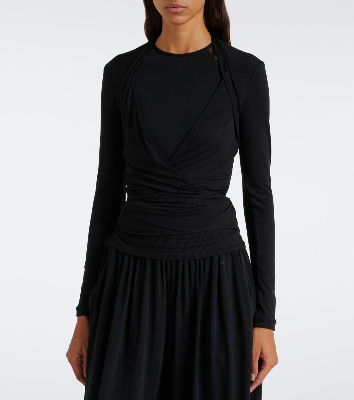 Eres Charlotte ribbed-knit wrap top