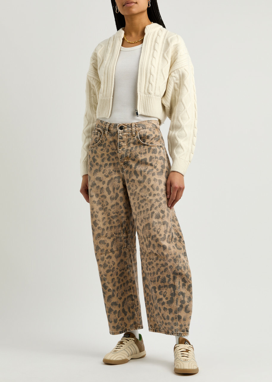 Frame Cable-knit Wool Cardigan Cream Frame Denim