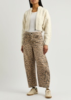 Frame Cable-knit Wool Cardigan Cream