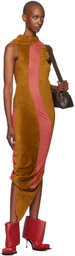 Kiko Kostadinov Tan & Pink Pendle Maxi Dress