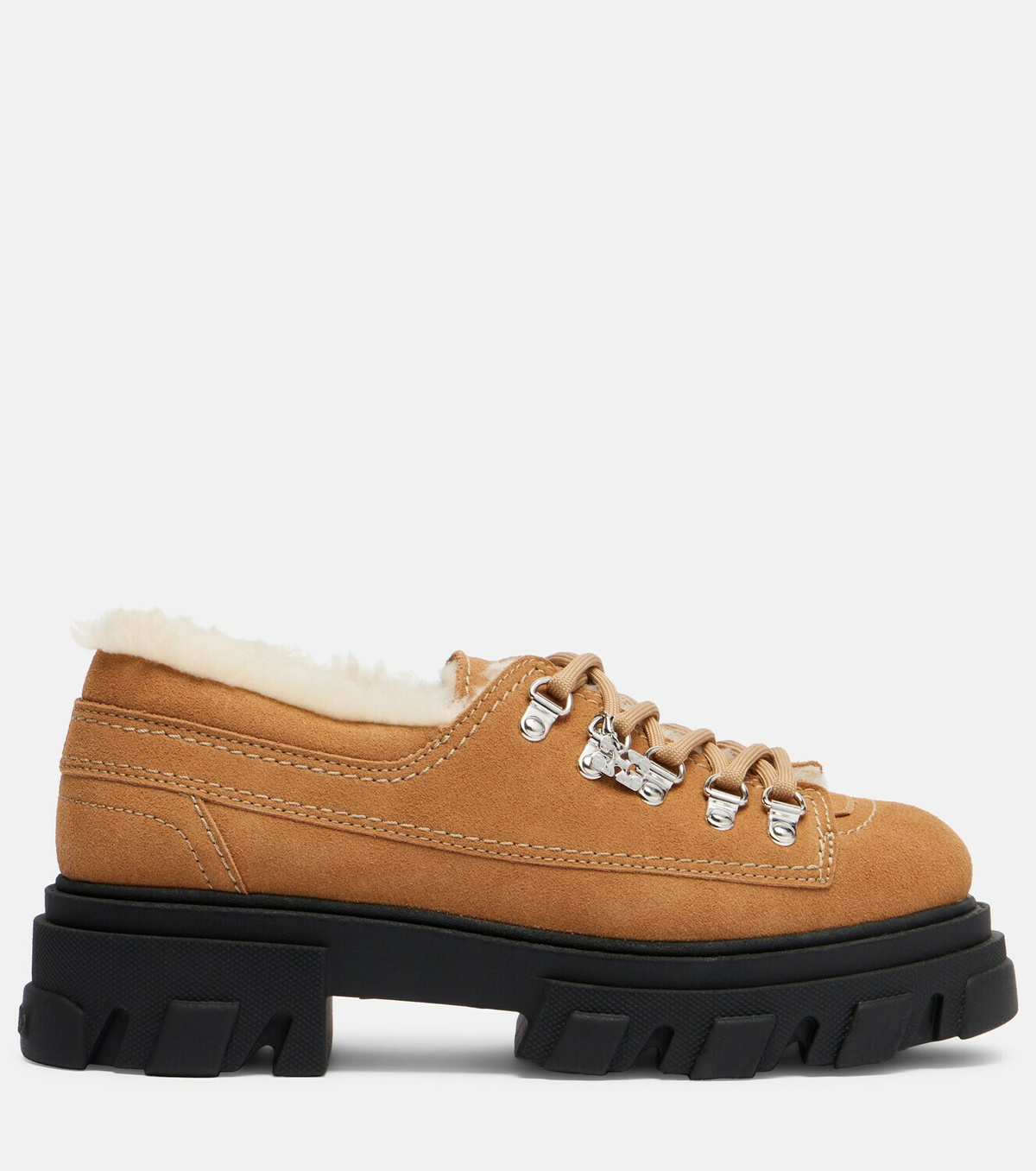 Ganni Faux leather platform loafers