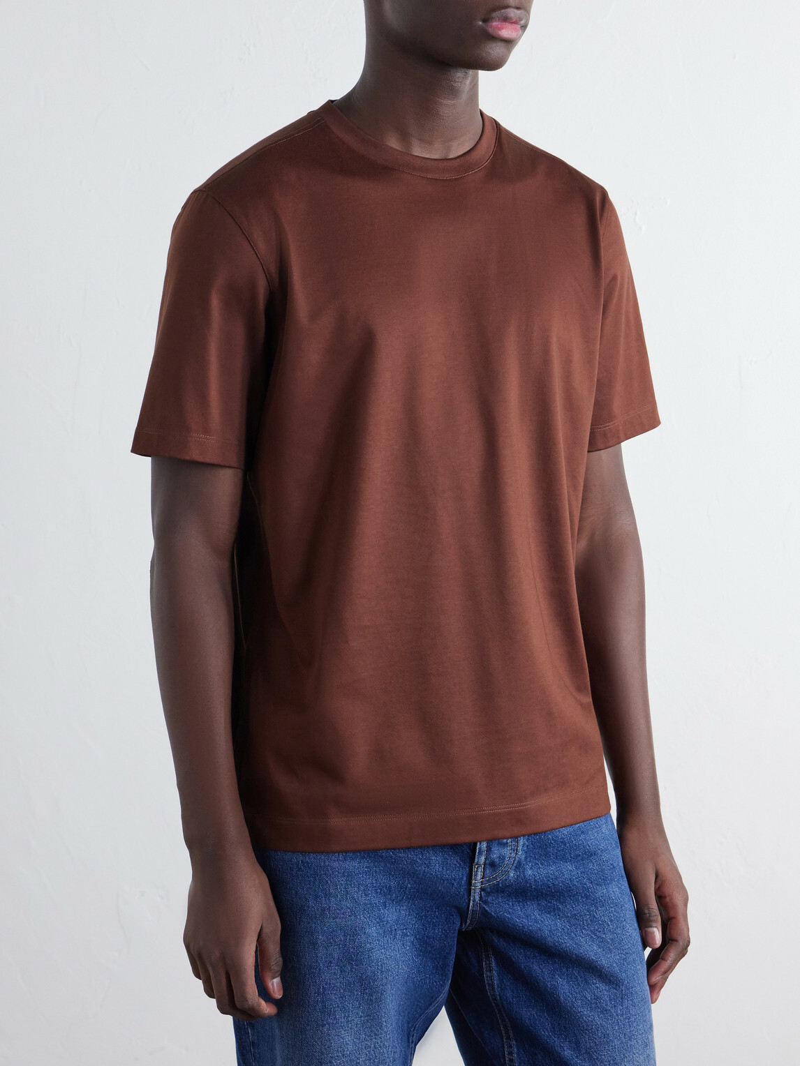 Zegna - Cotton-Jersey T-Shirt - Brown
