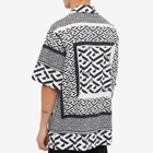 Versace Men's Geometric Print Vacation Shirt in Black/White