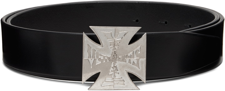 Photo: VETEMENTS Black Metal Biker Cross Logo Belt