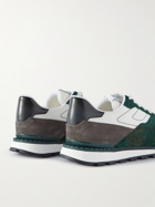 Berluti - Shell and Leather-Trimmed Suede Sneakers - Green