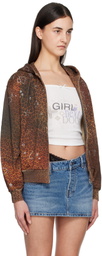 Praying Brown Leopard Rhinestone Hoodie