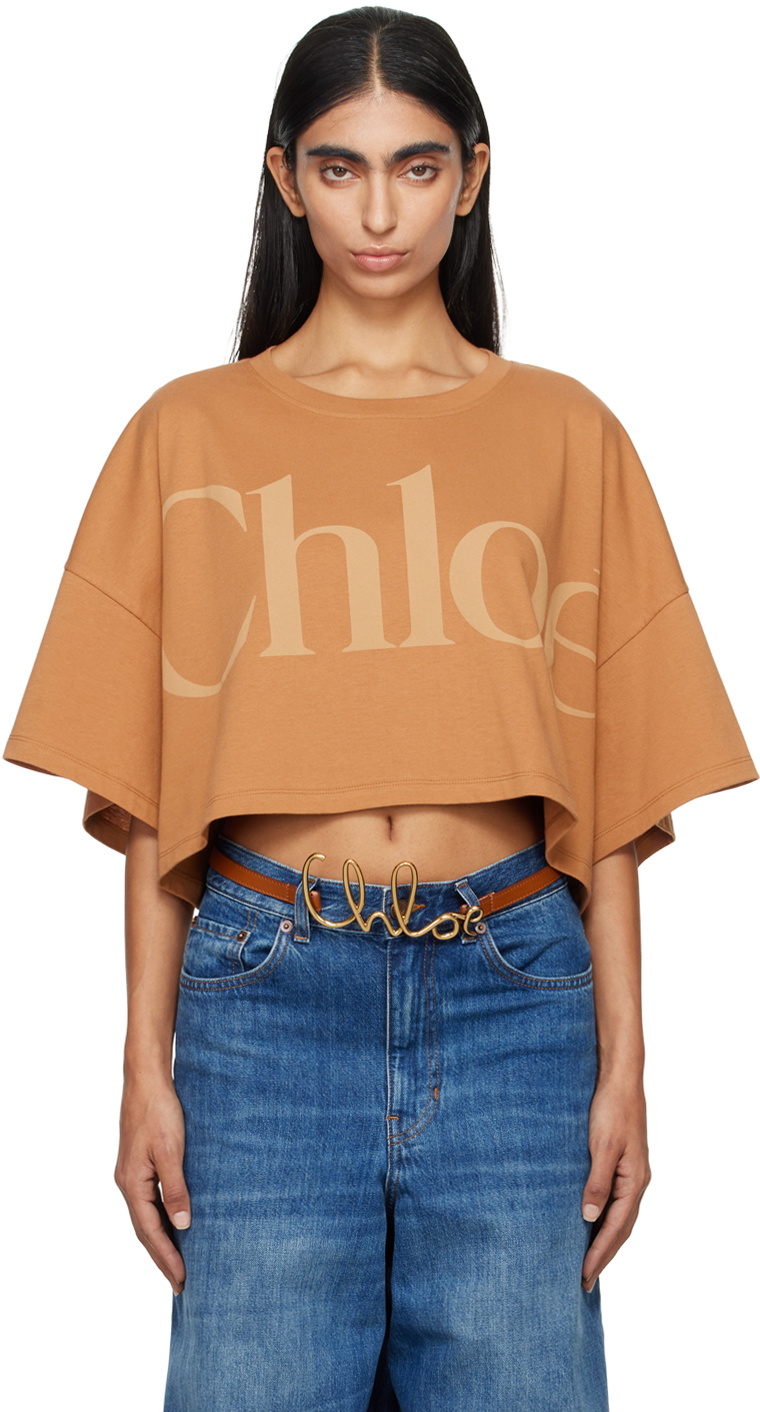 【関税&送料込】Chloe Boxy Fit T-Shirt Chloé Orange Cropped Boxy T-Shirt Chloe