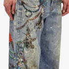 Acne Studios Men's 1981 Trompe L'Oeil Keychains Jeans in Mid Blue