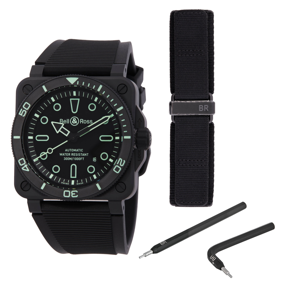 Bell and Ross Br 03 Automatic Black Dial Mens Watch BR03ADOLCESRB