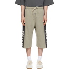 Fear of God ESSENTIALS Gray Panelled Raw Cut Off Sweat Shorts