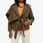 TOGA Women's Polyester cotton short trench coat in Khaki