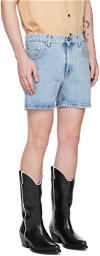 Ernest W. Baker Blue Faded Denim Shorts