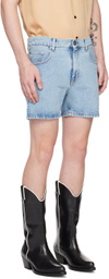 Ernest W. Baker Blue Faded Denim Shorts