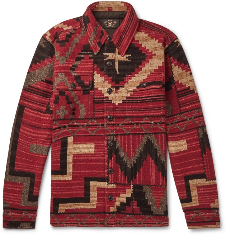 Photo: RRL - Wool, Silk and Cashmere-Blend Jacquard Overshirt - Red