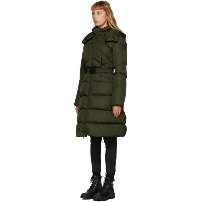 Moncler Khaki Down Belted Agot Coat Moncler