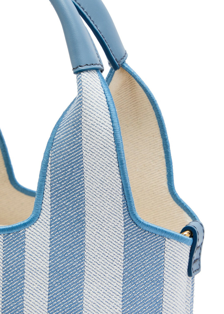 Chloe Stripy Logo-jacquard Canvas Tote bag - Blue And White - One Size