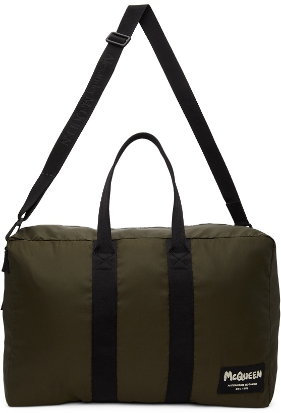 Photo: Alexander McQueen Khaki Tag Zipped Duffle Bag
