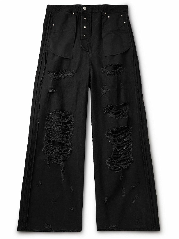 Photo: VETEMENTS - Inside-Out Wide-Leg Distressed Jeans - Black