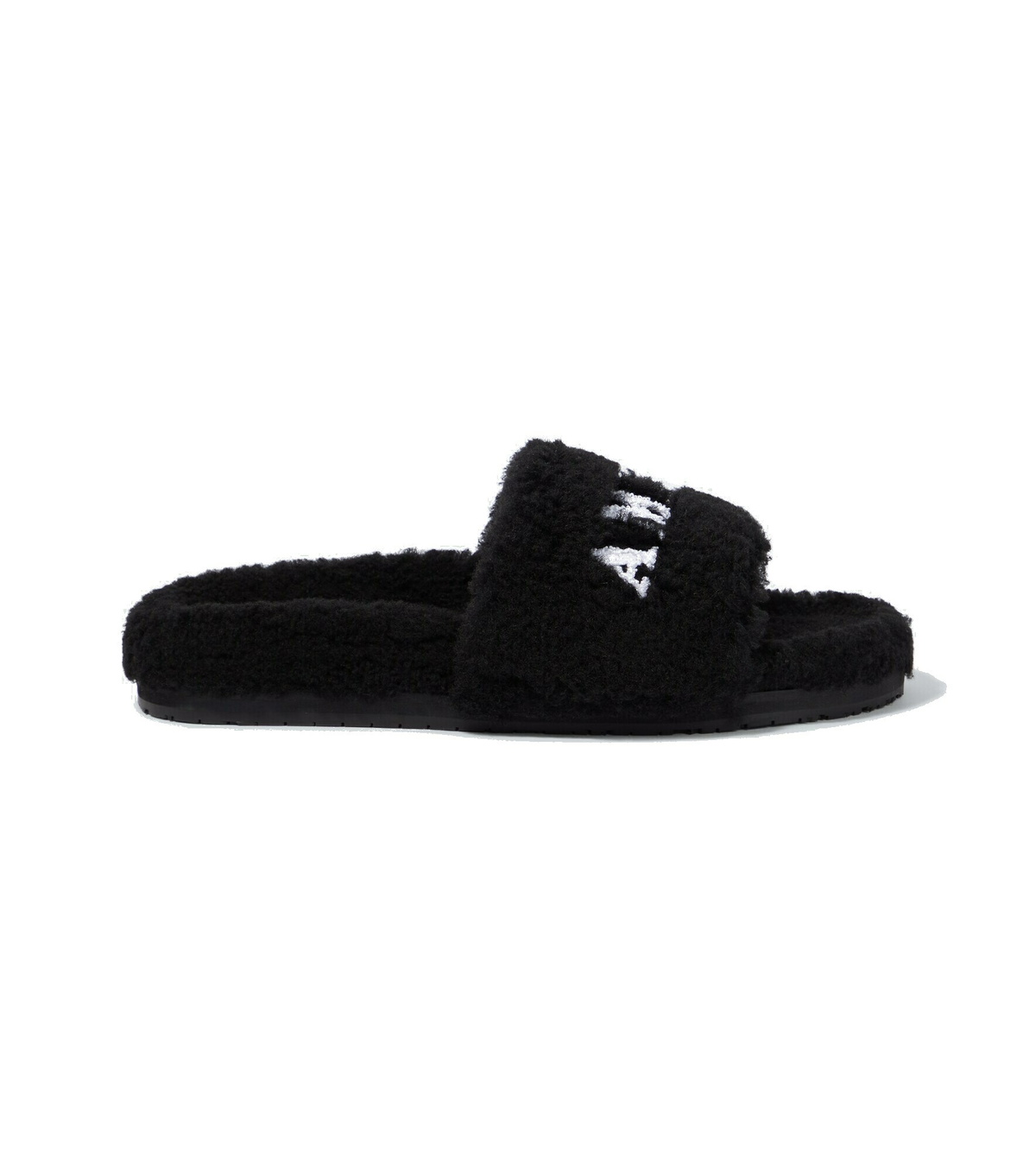 Amiri - Embroidered shearling slides Amiri