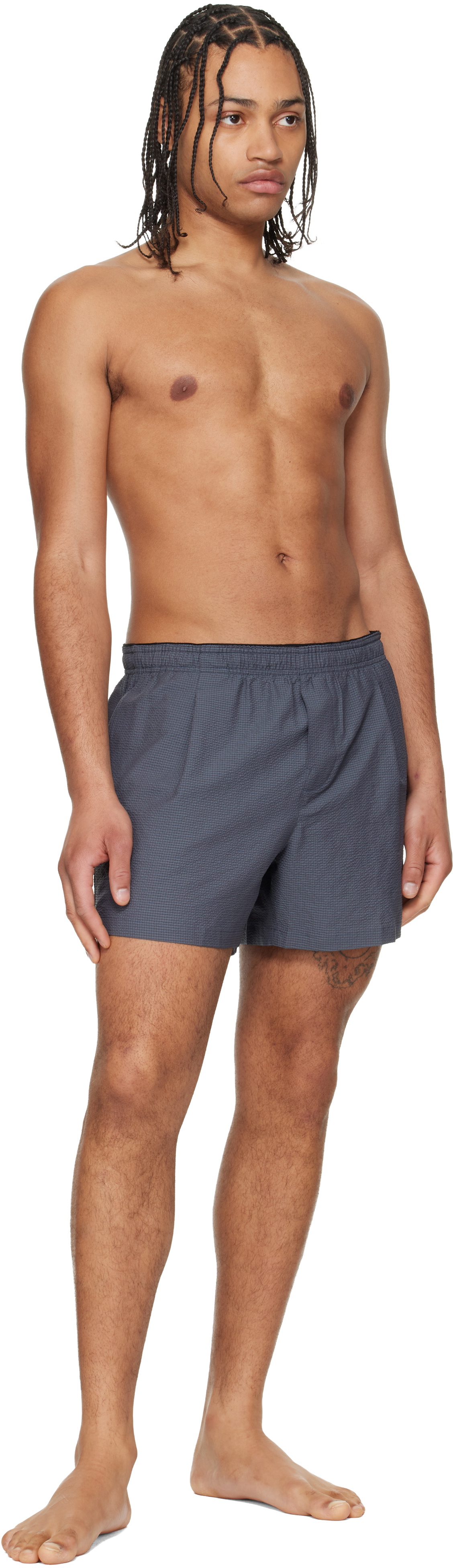OUR LEGACY Gray Boxer Swim Shorts