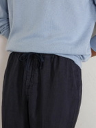 Altea - Mattia Straight-Leg Linen Drawstring Trousers - Blue
