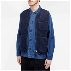 Universal Works Men's Wool Fleece Zip Gilet - END. Exclusive in Navy