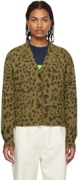 We11done Khaki & Brown Leopard Cardigan