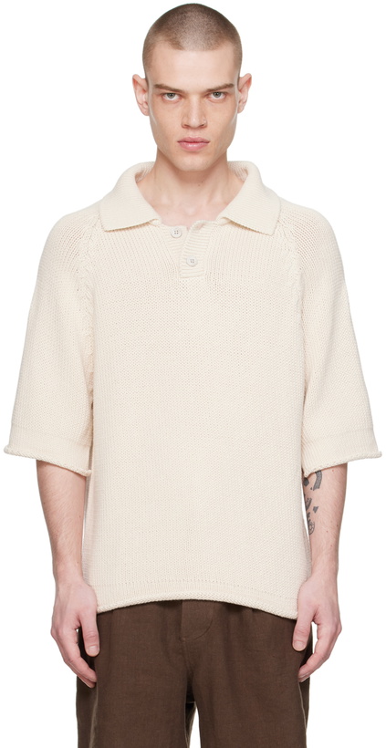 Photo: XENIA TELUNTS Off-White Undyed Summer Polo