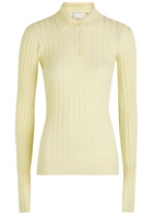 Calvin Klein Amber Ribbed Wool Polo top Yellow Light