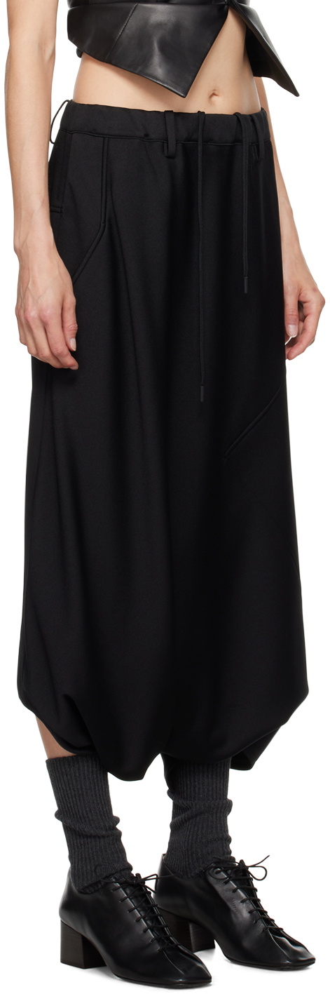 YOHJI YAMAMOTO Black R-Paneled Lounge Pants