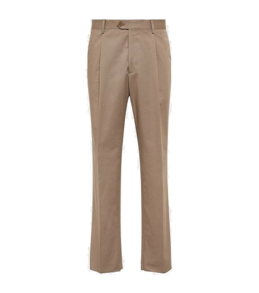 パンツ ETRO Pants with pleat Etro - Harlequin Straight-Leg Pleated Striped Paisley-Print