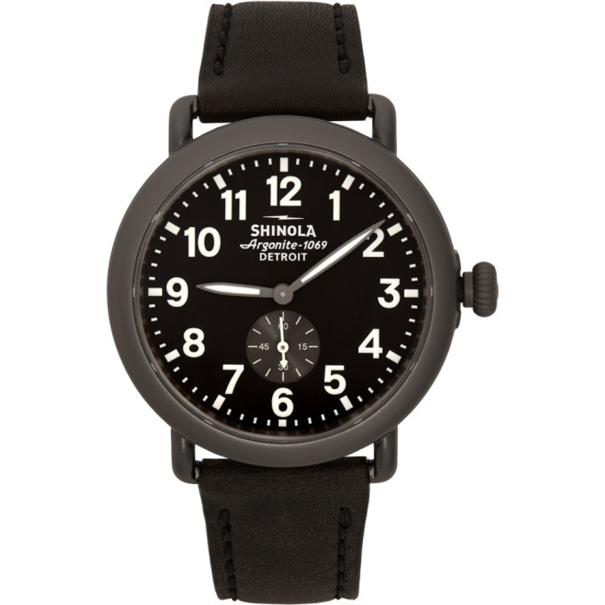 Shinola Black and Gunmetal The Runwell 41mm Watch Shinola