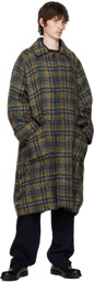Nicholas Daley Navy & Yellow Check Coat