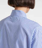 Prada Embellished striped cotton poplin shirt