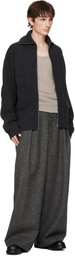 Lanvin Gray Cashmere Zip Cardigan