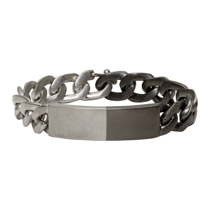 Maison Margiela Silver and Black Chain-Link Bracelet Maison Margiela