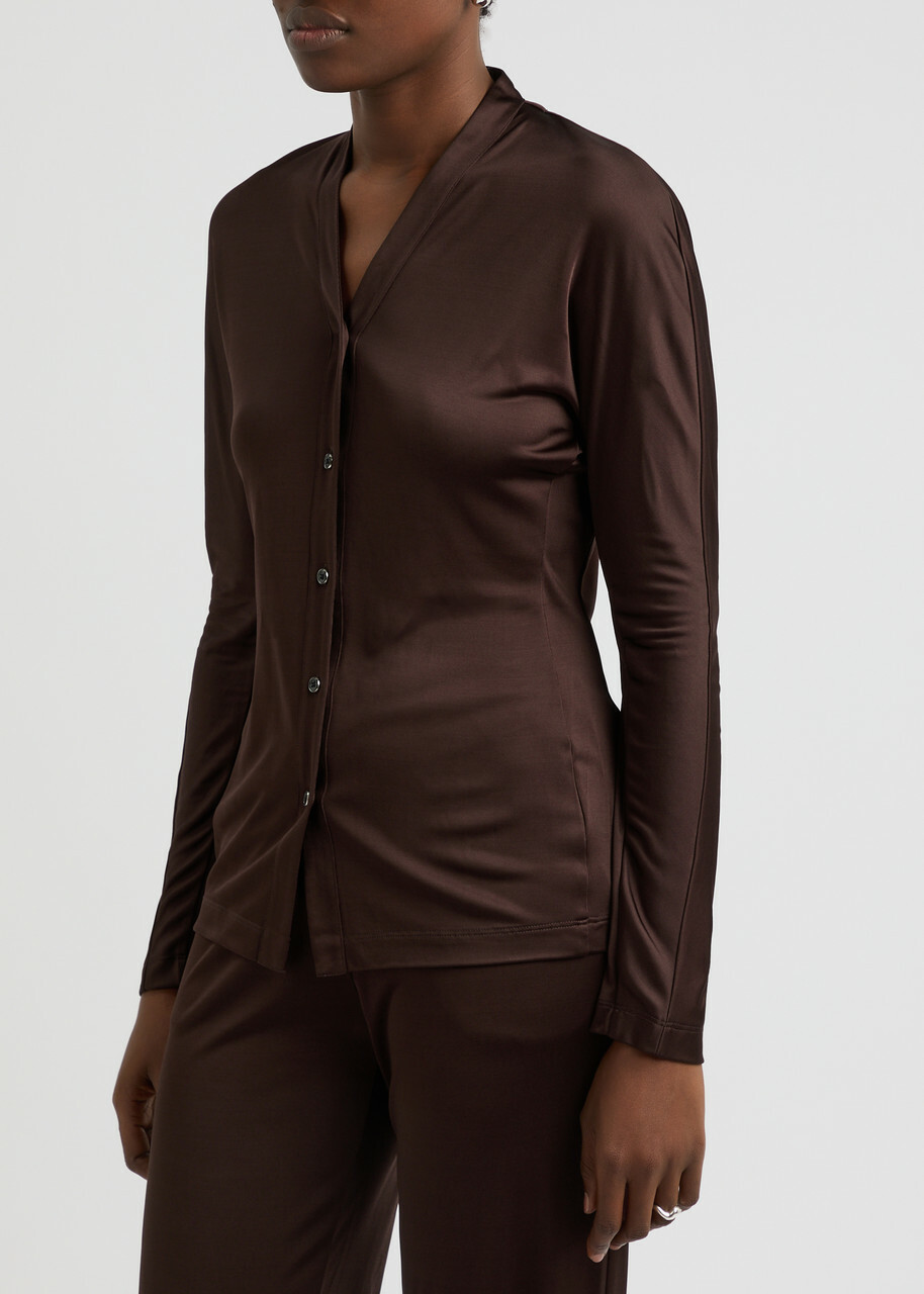 トップス helmut lang Knit brown Helmut Lang Draped Rib Sweater | HELMUTLANG.COM
